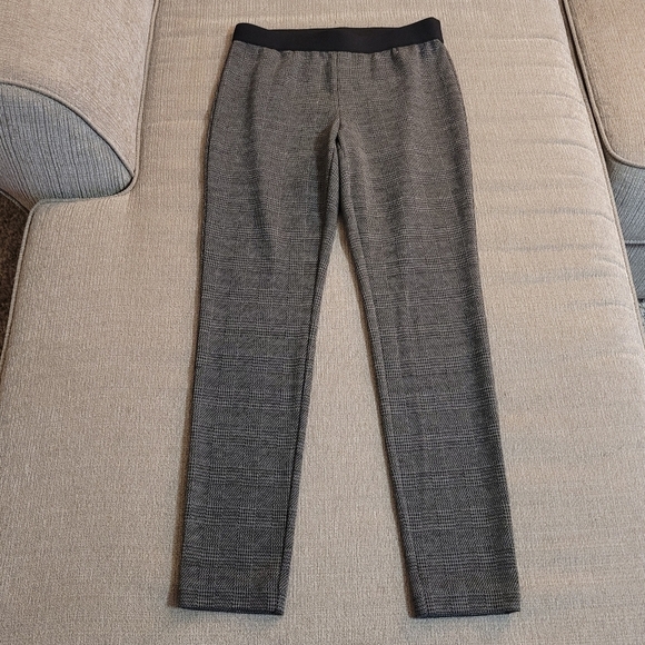 Talbots Black Gray Career Office Work Casual Dress Pants Leggings Size 2 Petite - Picture 1 of 7